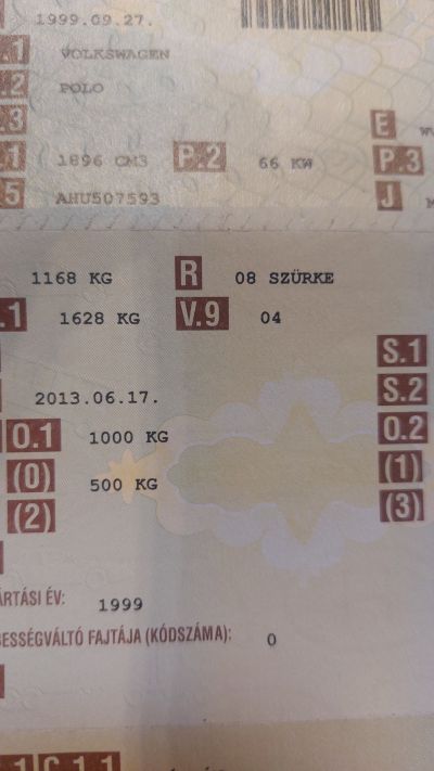 VW POLO 1,9 TDi (AHU) Bontott alkatrészei - Részei