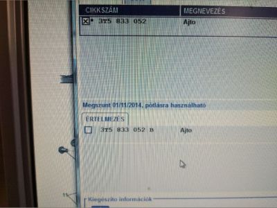 Jobb hátsó Ajtó (Részeivel) - Ajtó