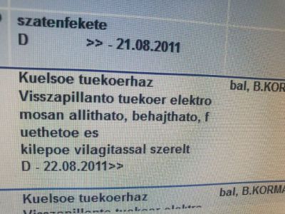 Bal Visszapillantó Tükör (Elektromos) - 9. kép