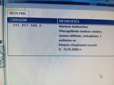 Jobb Visszapillantó Tükör (Elektromos) - 6. kép