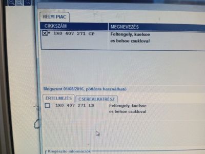 Bal Féltengely - Féltengely