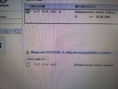 Jobb hátsó Ablakemelő Szerkezet (Elektromos) - 4. kép