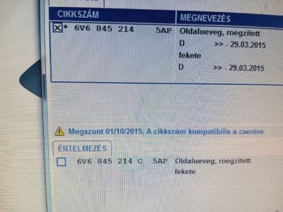 Jobb hátsó Fixüveg (Ajtóban) - Fixüveg