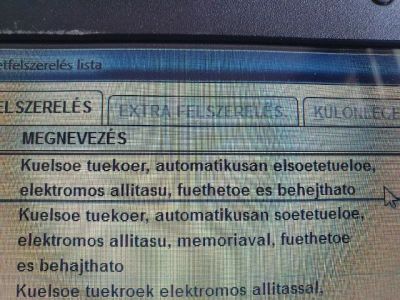 Bal Visszapillantó Tükör (Elektromos) - 9. kép