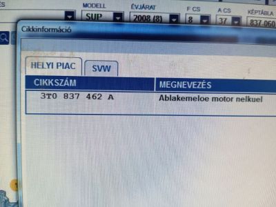 Jobb első Ablakemelő Szerkezet (Elektromos) - Ablakemelő