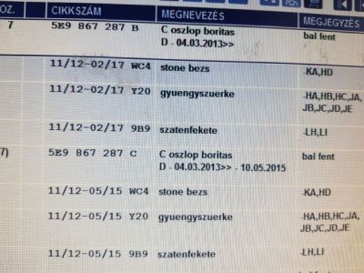 Bal C Oszlop Burkolat - 6. kép