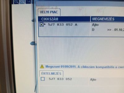 Jobb hátsó Ajtó (Üres lemez) - 3. kép