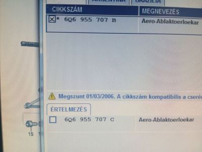 Hátsó Ablaktörlő Kar - Ablaktörlő