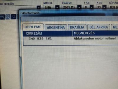 Bal hátsó Ablakemelő Szerkezet (Elektromos) - 4. kép