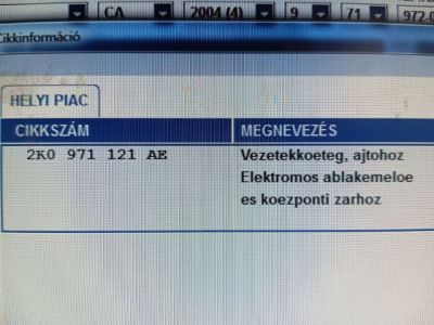 Bal első Ajtó Kábelköteg - Kapcsoló, kábel