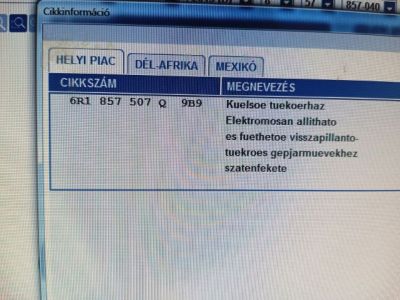 Jobb Visszapillantó Tükör (Elektromos) - Visszapillantó Tükör