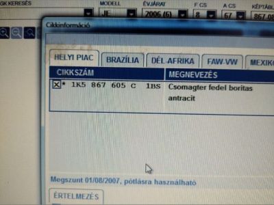 Csomagtérajtó Kárpit - 3. kép