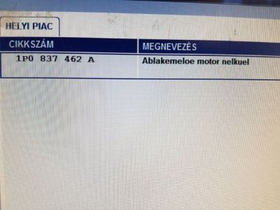 Jobb első Ablakemelő Szerkezet (Elektromos) - 8. kép