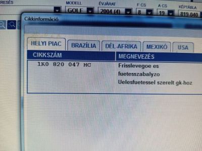 Fűtéskapcsoló (manuális klímás) - Klíma