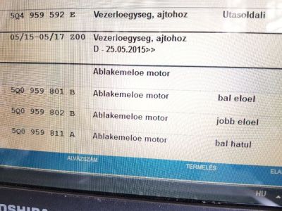 Jobb első Ajtó Vezérlőegység - 11. kép