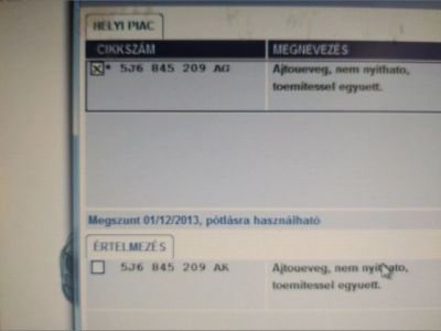 Bal hátsó Ablak - Ablak