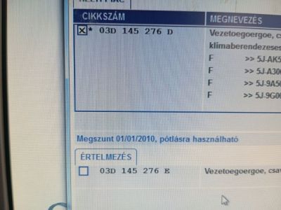 Vezetőgörgő - Motor, motorikus alkatrész