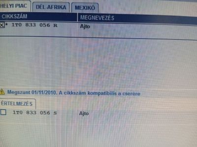 Bal hátsó Ajtó (Részeivel) - Ajtó