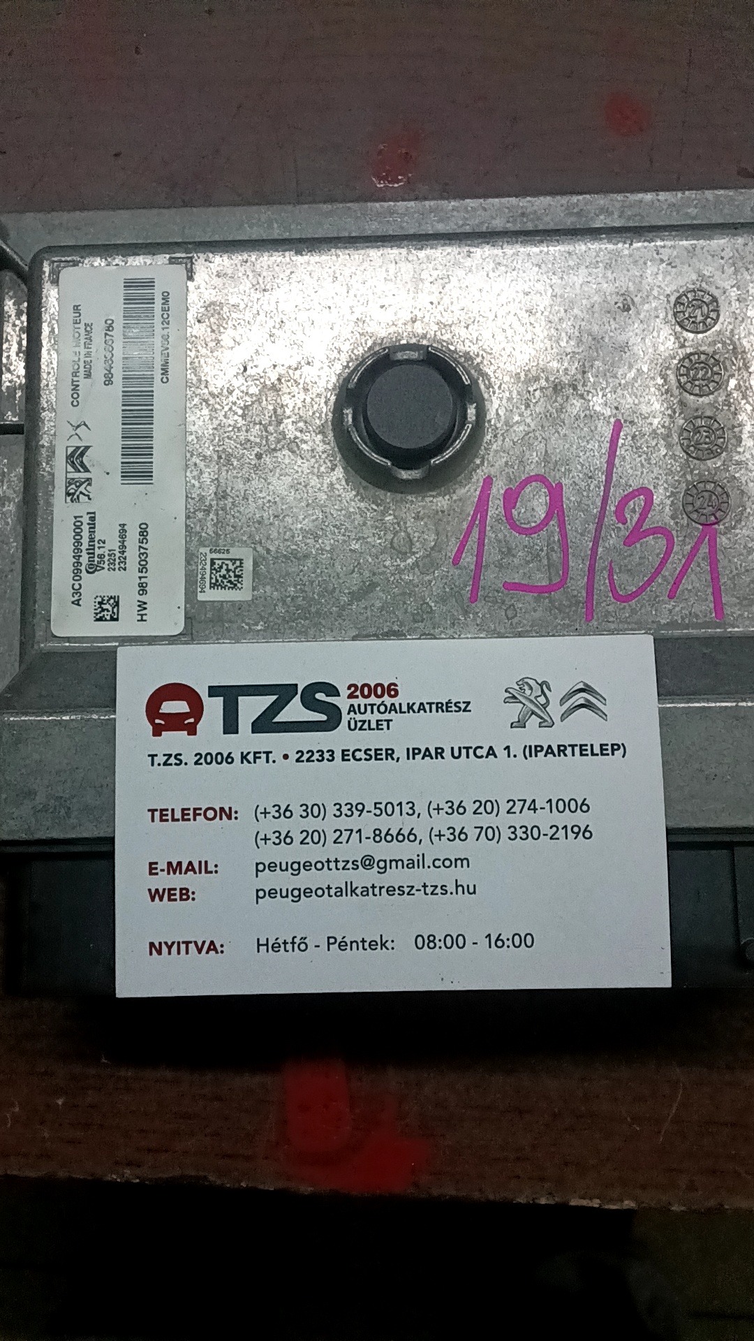 motorvezérlő 9846386780