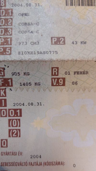 OPEL CORSA C 1.0 Bontott alkatrészei - Részei