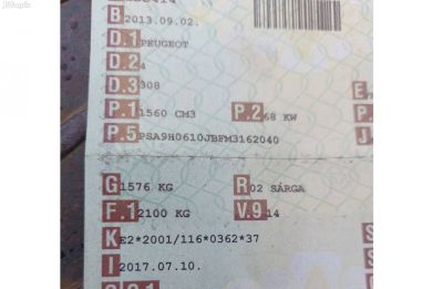 PEUGEOT 308 Bontott alkatrészei - Részei