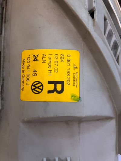 VW NEW BEETLE Jobb Első Lámpa - Jobb Első Lámpa